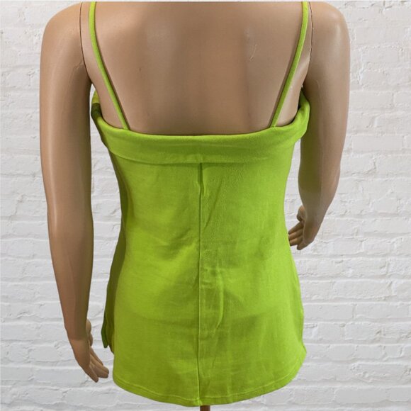 GW SPORT -- Long Top, Spaghetti Straps, Side Vents, Lime Green - Picture 4 of 15